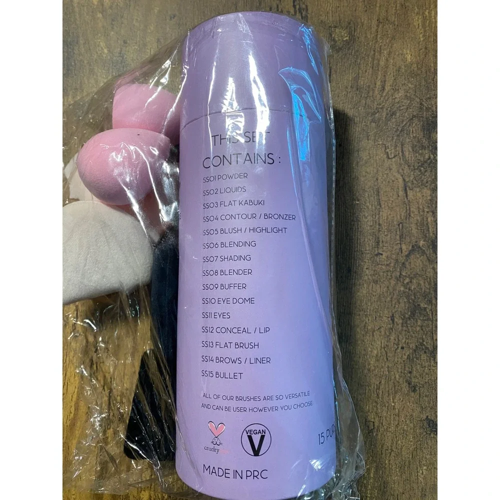 So Silk So Skin Premium Professional Brush Set Vegan Synthetic Lavender Case NEW